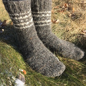 Hand knit 100% wool socks. Thick pure wool bed socks. Hand knit wool socks for women Hand knit socks for men Fathers day gift Gifts for Dad.