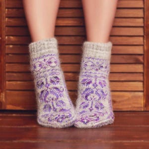 Thick Low-Cut Wool Slipper Socks, Hygge Thick Winterwear Socks, Thick House Socks, Tulip Time