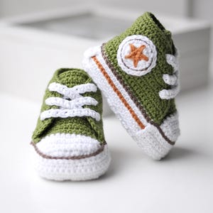 Baby Booties Converse Crochet Unisex Crochet Baby Booty Shoe Shower Gift newborn baby shoe sneakers chucks baby girl boy footwear baby shoes